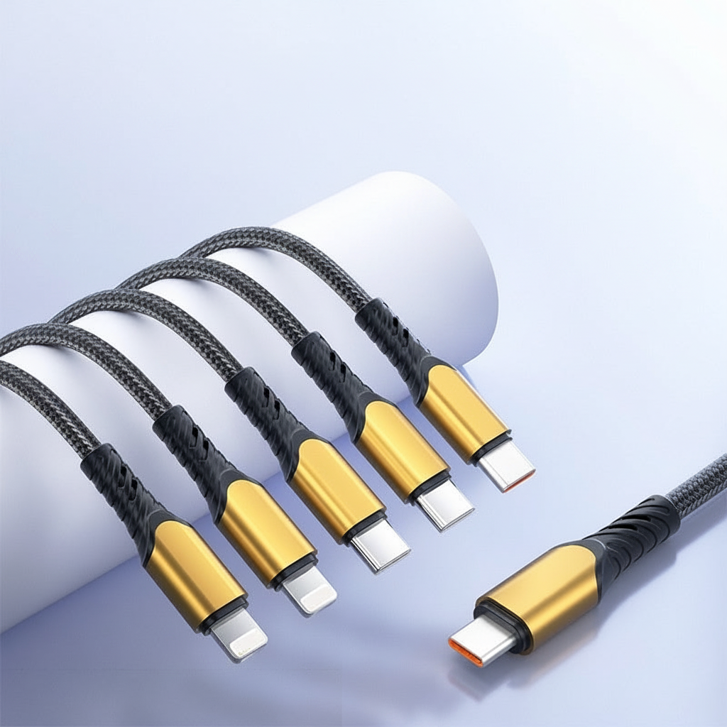 Fast-charging Cable 3-in-1 And 5-in-1 Multi-head Charging Cable